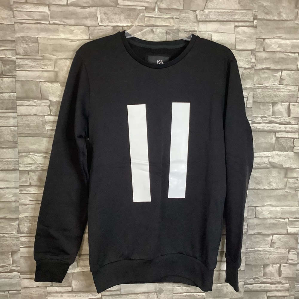 Men’s Isaora Black crew neck cotton blend sweater XS NWTOT (0142)